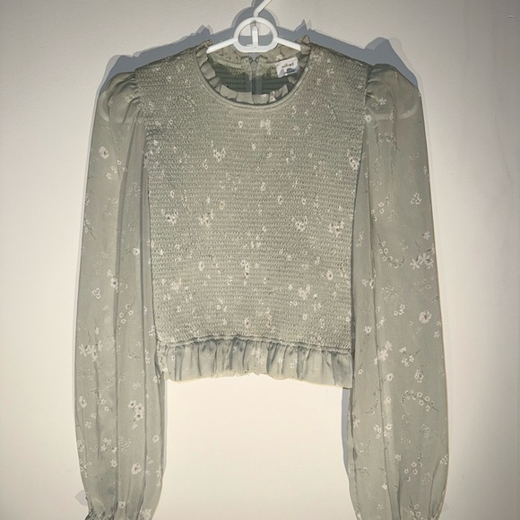 Aritzia Tops - Aritzia Wilfred Light Green Tempest Blouse